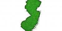 Map of New Jersey on green felt
